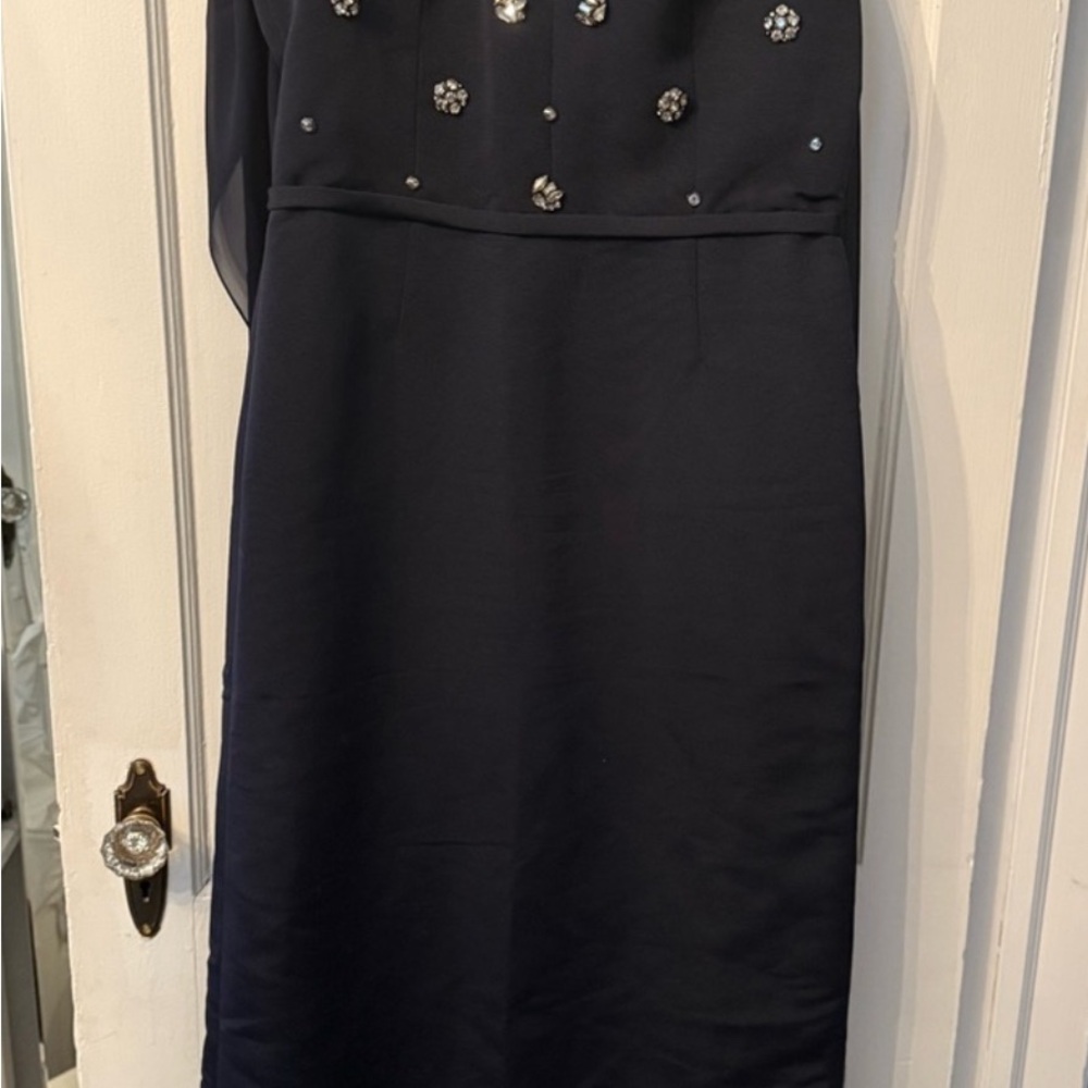 Amsale Navy Embellished Maxi Dress - Picture 7 of 12